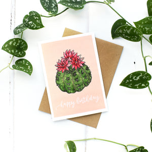 Cacti Birthday A6 Greeting Card, Blank Inside