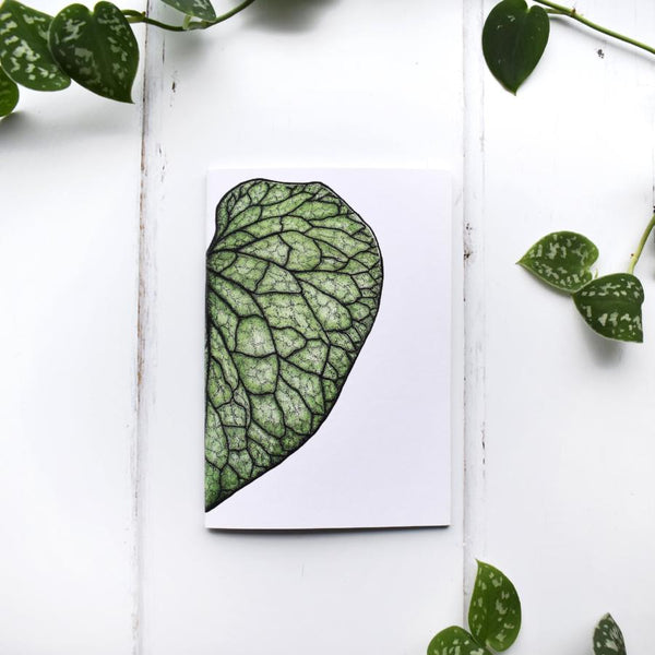 Hosta Leaf Botanical Recycled A6 Notebook