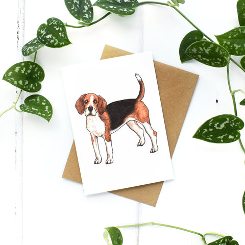 Beagle A6 Greeting Card, Blank Inside